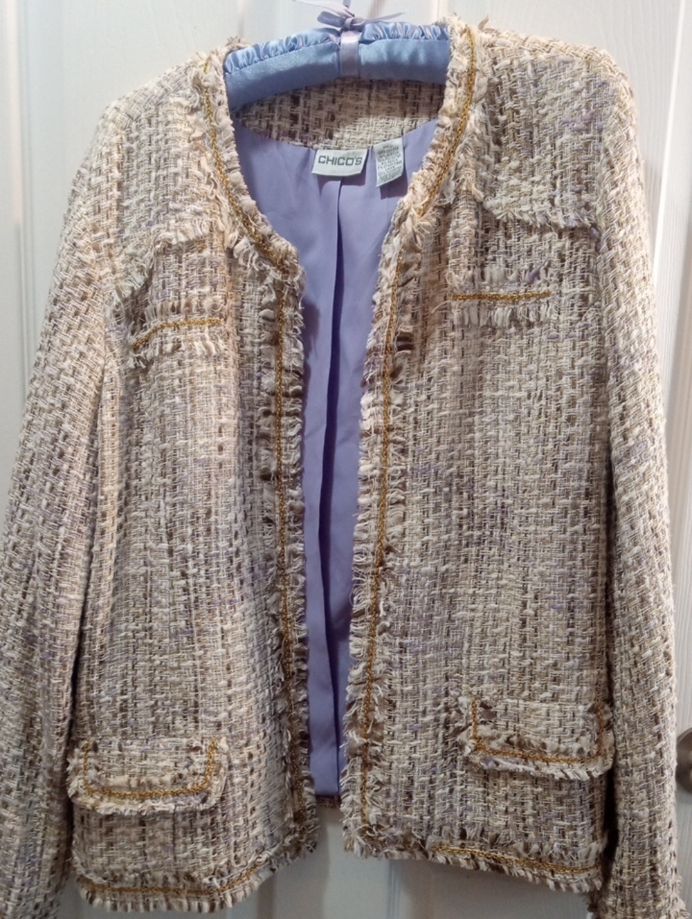CHICO'S LOVELY LILAC/CREME JACKET